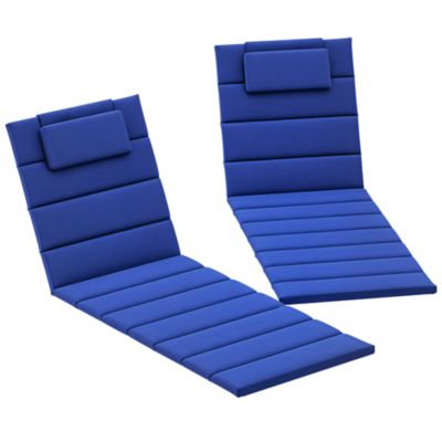 2pcs Olefin Chaise Lounge Chair Cushion, 80" x 26", Charcoal