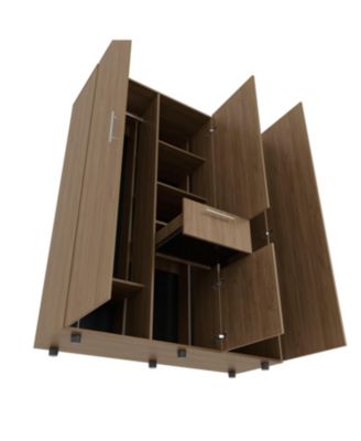 Alamo Lake Armoire Multi-storage with one Drawer, Natural Oak