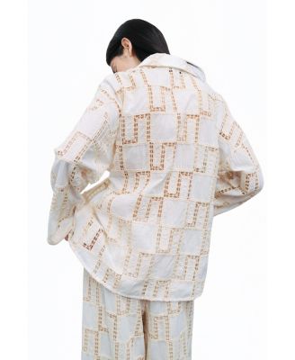 Women's Belted Embroidered Jacket