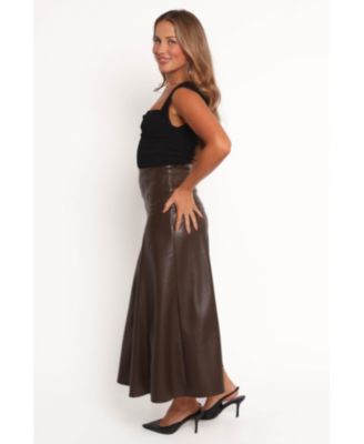 Женская юбка из искусственной кожи Haelee с лепестками и пупсом