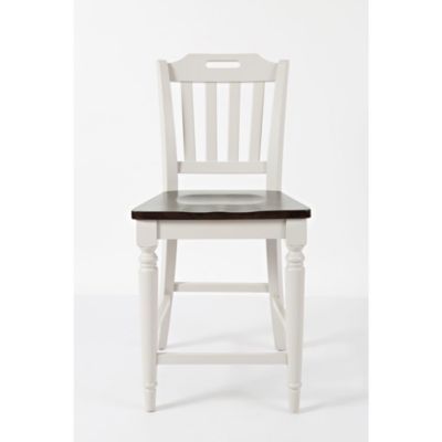 Orchard Park Farmhouse Solid Rubberwood Slatback Counter Height Stool (Set of 2)