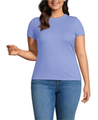 Plus Size Drapey Rib Fitted Short Sleeve Mini T-Shirt
