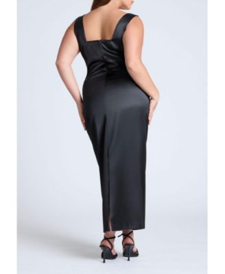 Атласное платье макси с чашечками ELOQUII Plus Размера плюс