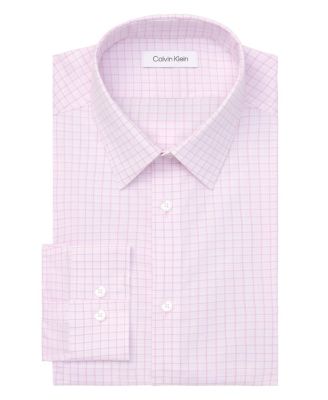 calvin klein pink dress shirt Calvin Klein Men's Long-Sleeve Slim-Fit Dress Shirt - Pink
