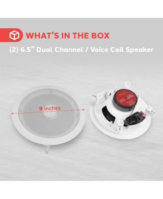 PDIC60 6.5" In-Wall/In-Ceiling 2-Way Stereo Speakers - Flush Mount, White, Pair