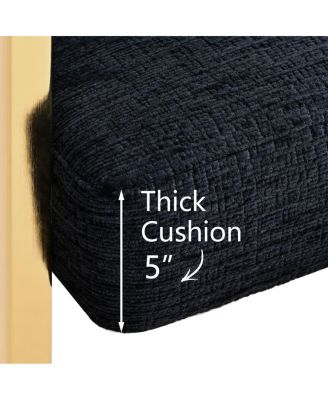 Set of 3 Counter Stools – Chenille Upholstered with Metal Legs