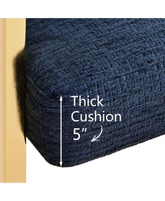 Set of 3 Counter Stools – Chenille Upholstered with Metal Legs