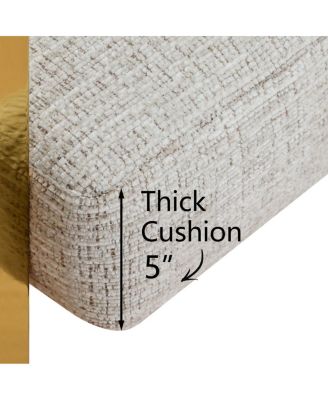 Set of 3 Counter Stools – Chenille Upholstered with Metal Legs