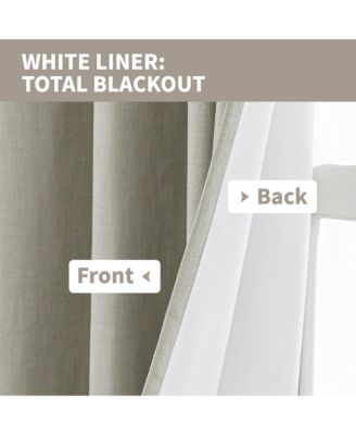 100% Blackout Linen Blend Texture Grommet Curtain Pair(2 Panels)