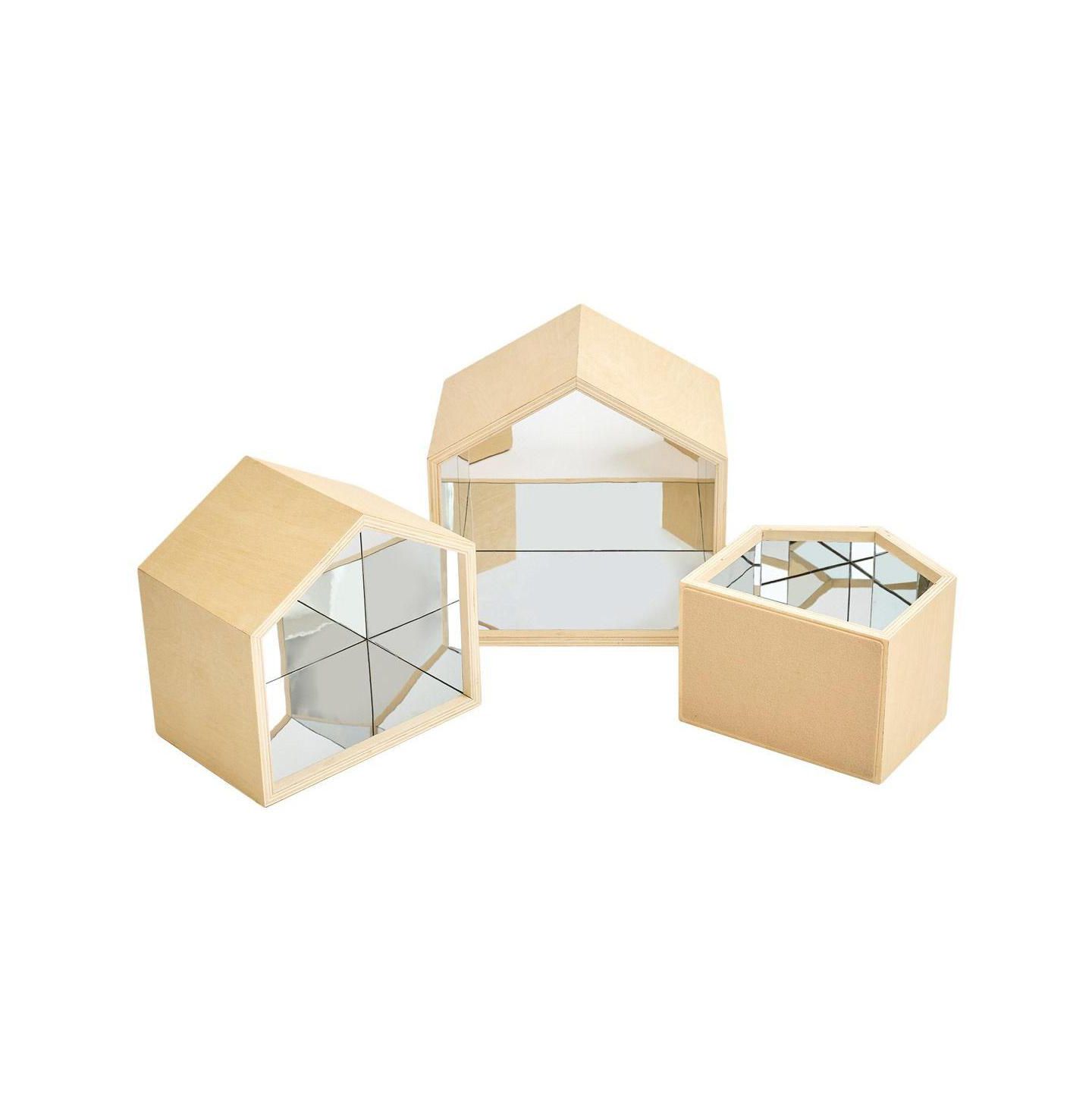 Детские игрушки Kaplan Early Learning Nesting House Mirror Set, цвет: Бежевый / Хаки — фото 6
