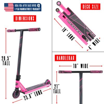 Pro Stunt Scooter for Kids Ages 5 - 12 – Lightweight Durable Trick Scooter for Skatepark and Street – MG1 - Pink