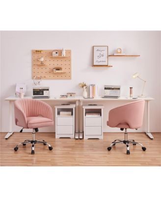 Home Office Chair with Tufted Barrel, Pink