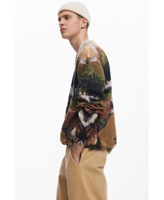 Дизайнерский мужской свитер с пейзажем Desigual 29890₽