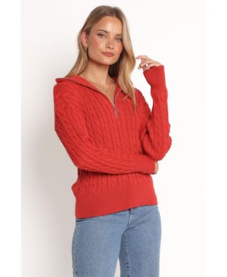 Женский вязаный свитер Frida Quarter на молнии с лепестками и щенком