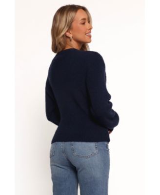 Women's Ettie Wrap Side Tie Knit Sweater - Burgundy