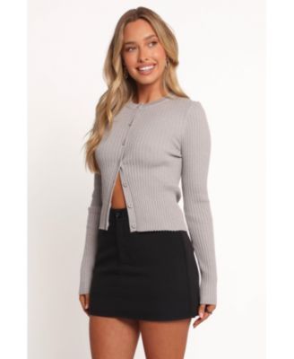 Женский кардиган в рубчик с лепестками и щенком от Searie