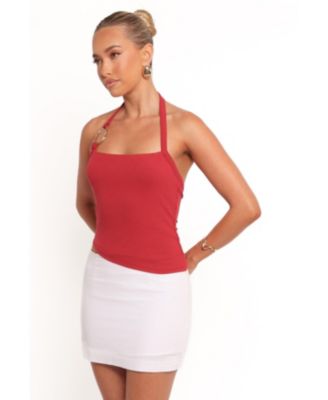 Женский вязаный топ на бретелях Yulissa с лепестками и щенком