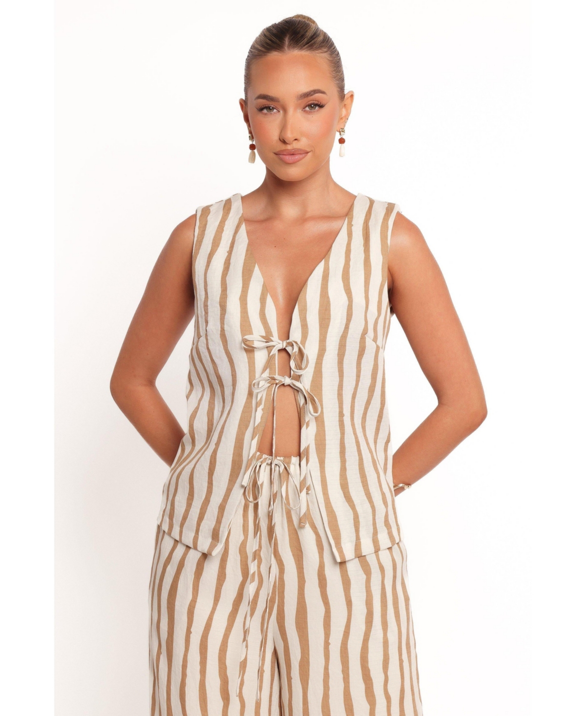 Women's Marmo Tie Vest Top - White