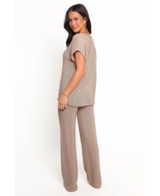 Женский вязаный брючный комплект Stassia с лепестками и щенком