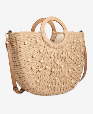 Straw Tote Crossbody, Exclusively at Macy's 