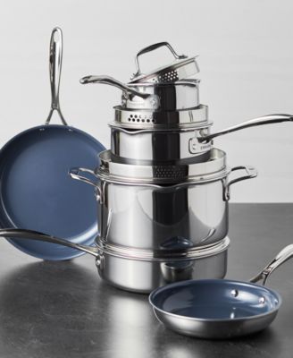 Clad CFX 10-Piece Stainless Steel Ceramic Nonstick Cookware Set
