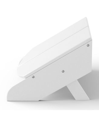 Outdoor 4-Piece HDPE Modern Adirondack Chairs Set with Folding Patio Ottomans and Cup Holder