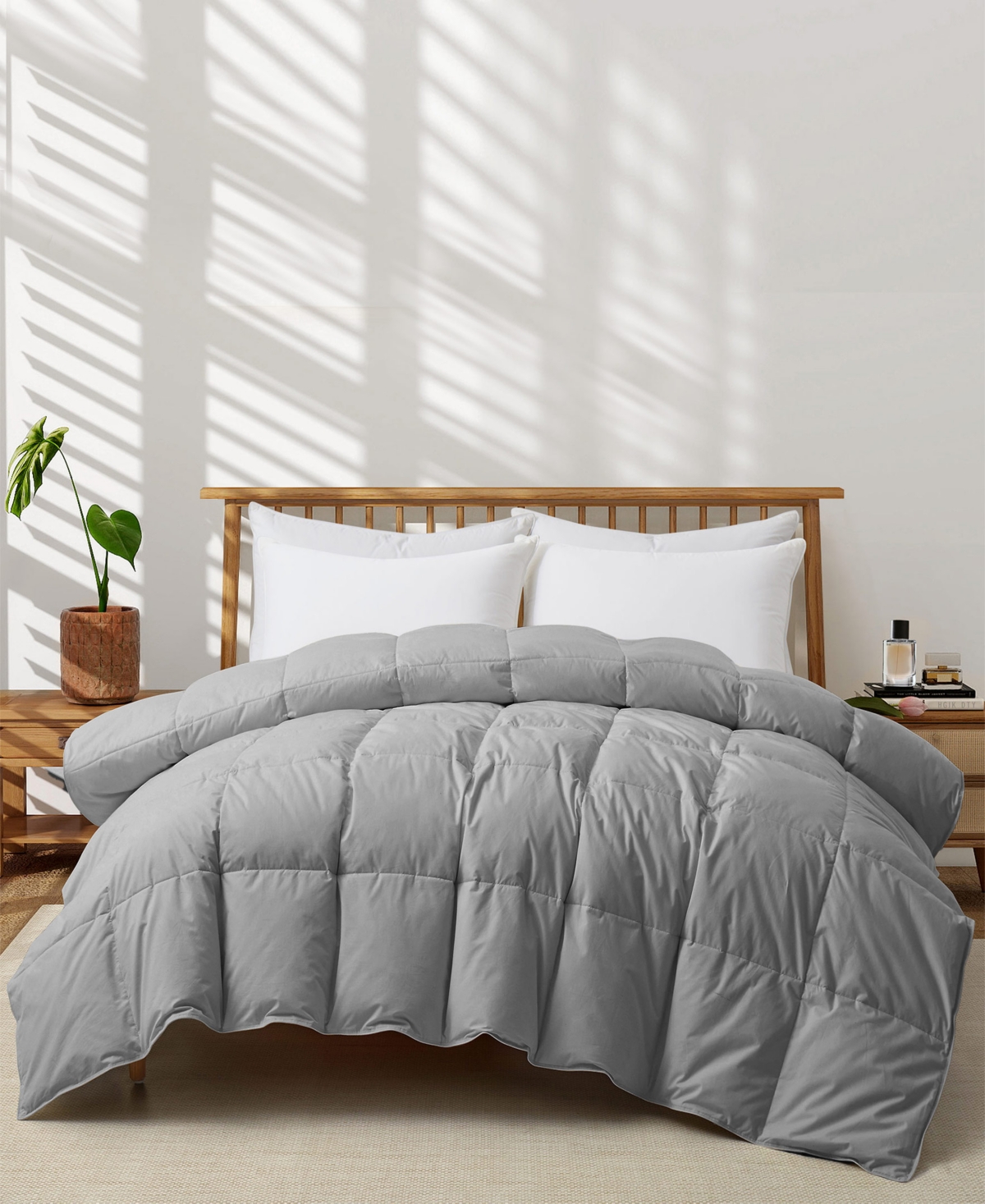 Unikome All Season Goose Down Comforter, California King In Gray