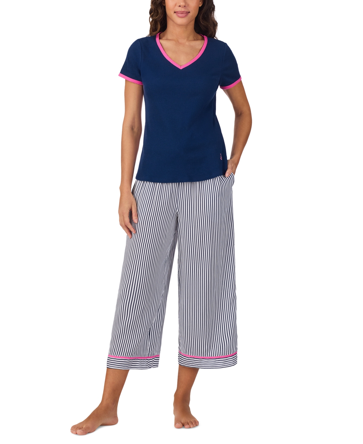 CUDDL DUDS WOMEN'S PRINTED CROPPED PAJAMA SET 