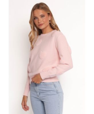 Женский вязаный свитер Orlenda Heart с лепестками и щенком