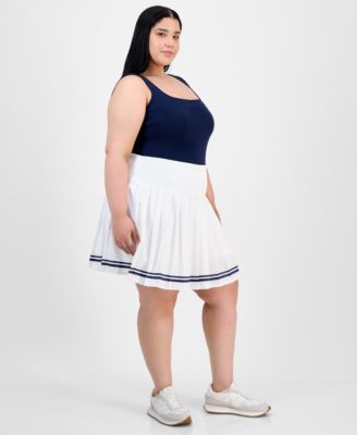 Trendy Plus Size Pleated Pull-On Skort