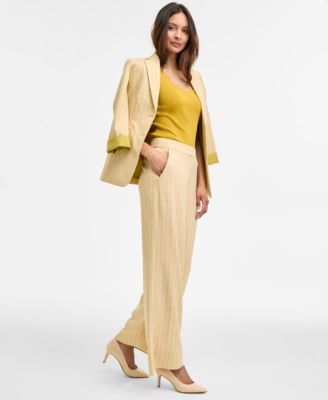 Широкие брюки Tahari ASL в тонкую полоску со средней посадкой