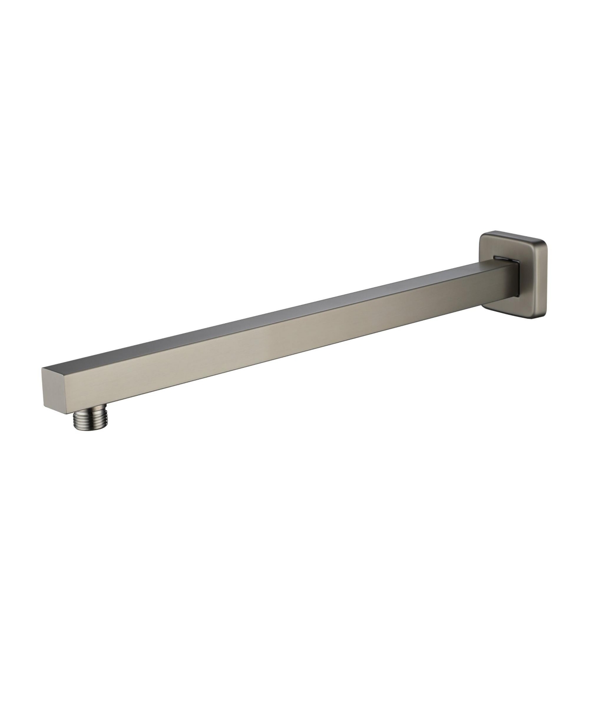 Square Wall-Mounted Shower Arm - 304 Stainless Steel, Universal 1/2" Npt Thread, Corrosion-Resistant, Easy Install, with Decorative Cover - Brushed ni