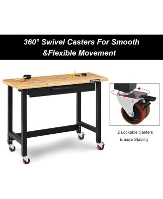 Mobile Workbench with Lockable Casters