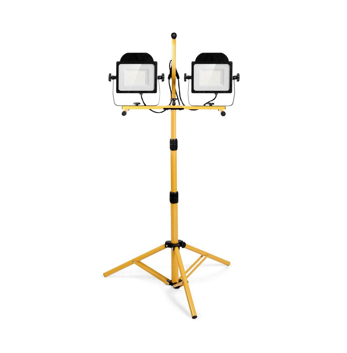100 W 10 000 lm Led Dual-Head Work Light with Stand - Yellow