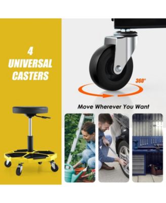 330 LBS Capacity Pneumatic Rolling Mechanic Stool with Padded Seat