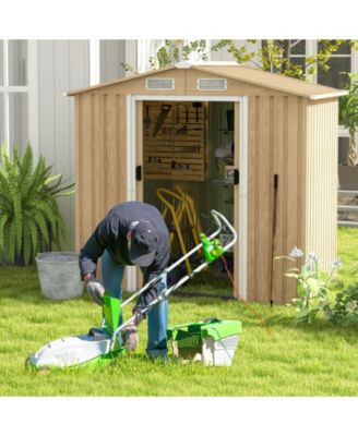 Weather Resistant Tilted Roof Galvanized Steel Shed
