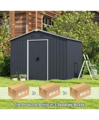 Outdoor Storage Shed with Lockable Door and Air Vent Window
