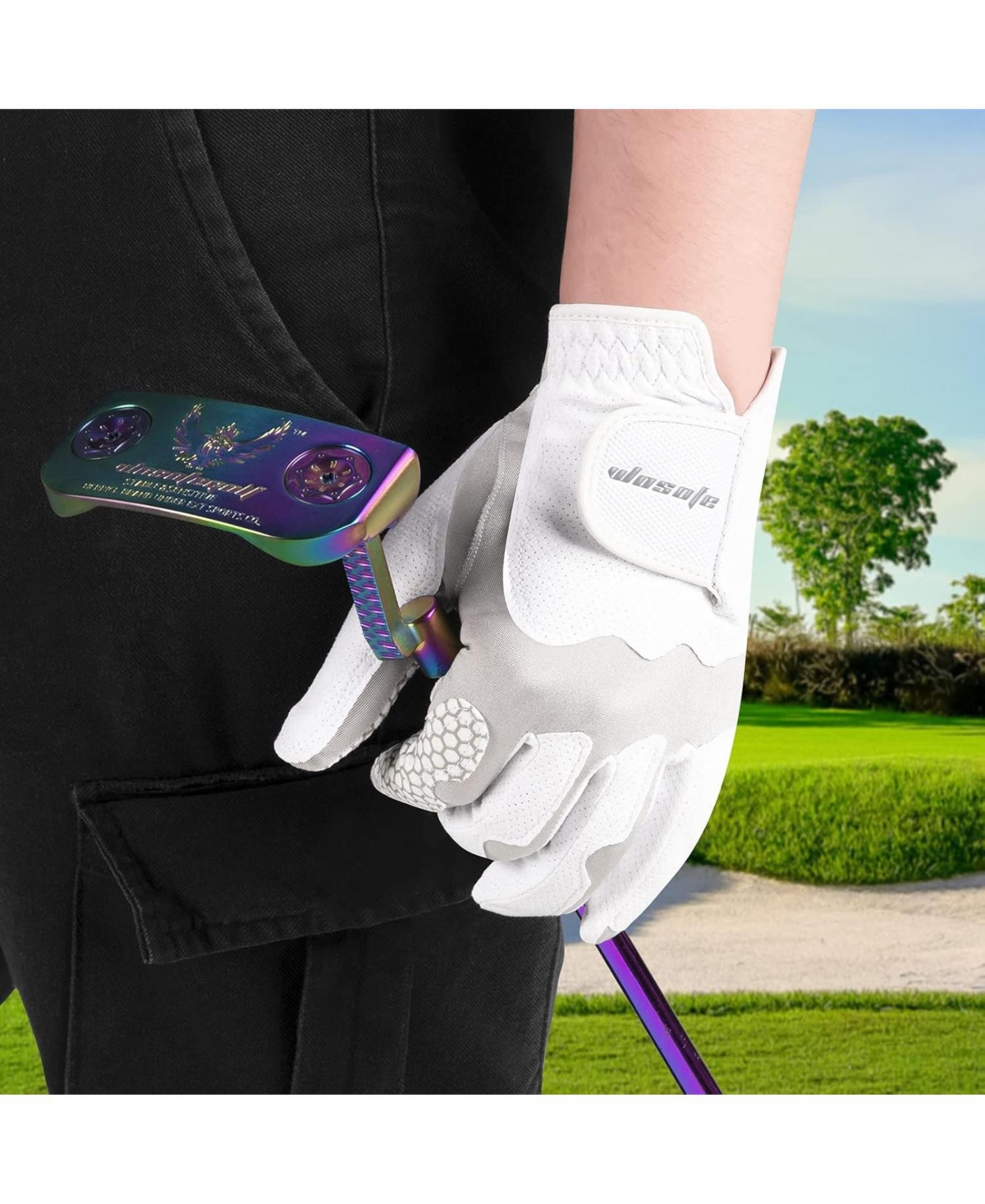Wosofe Golf Gloves for Men s Left Hand Lycra Korean Nanometer Grip Soft Comfortable Pack of 2