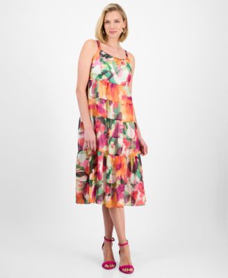 Многослойное миди-платье Robbie Bee Petite с принтом без рукавов