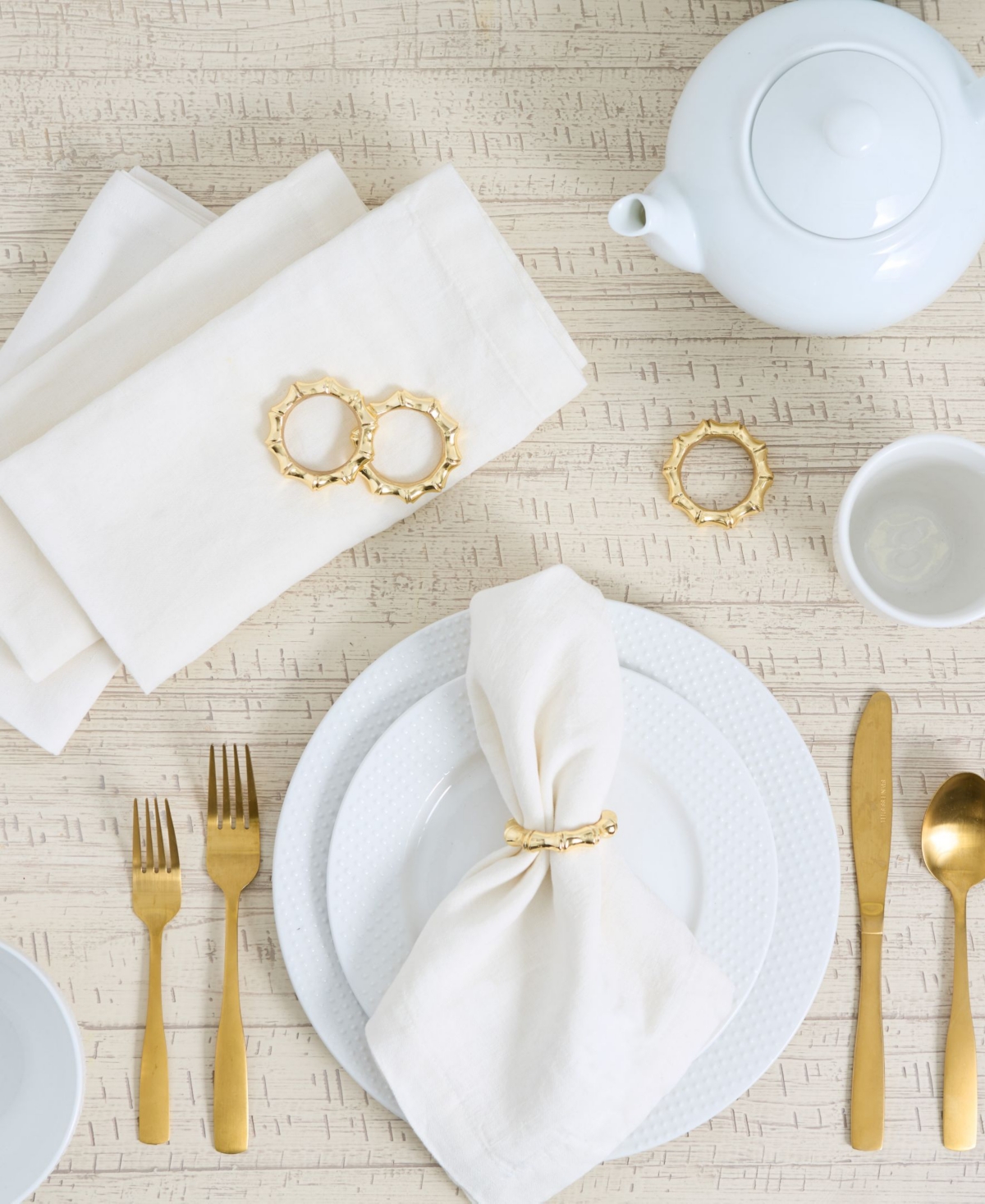 Design Imports Napkin Ring, Set Of 4 In Gold