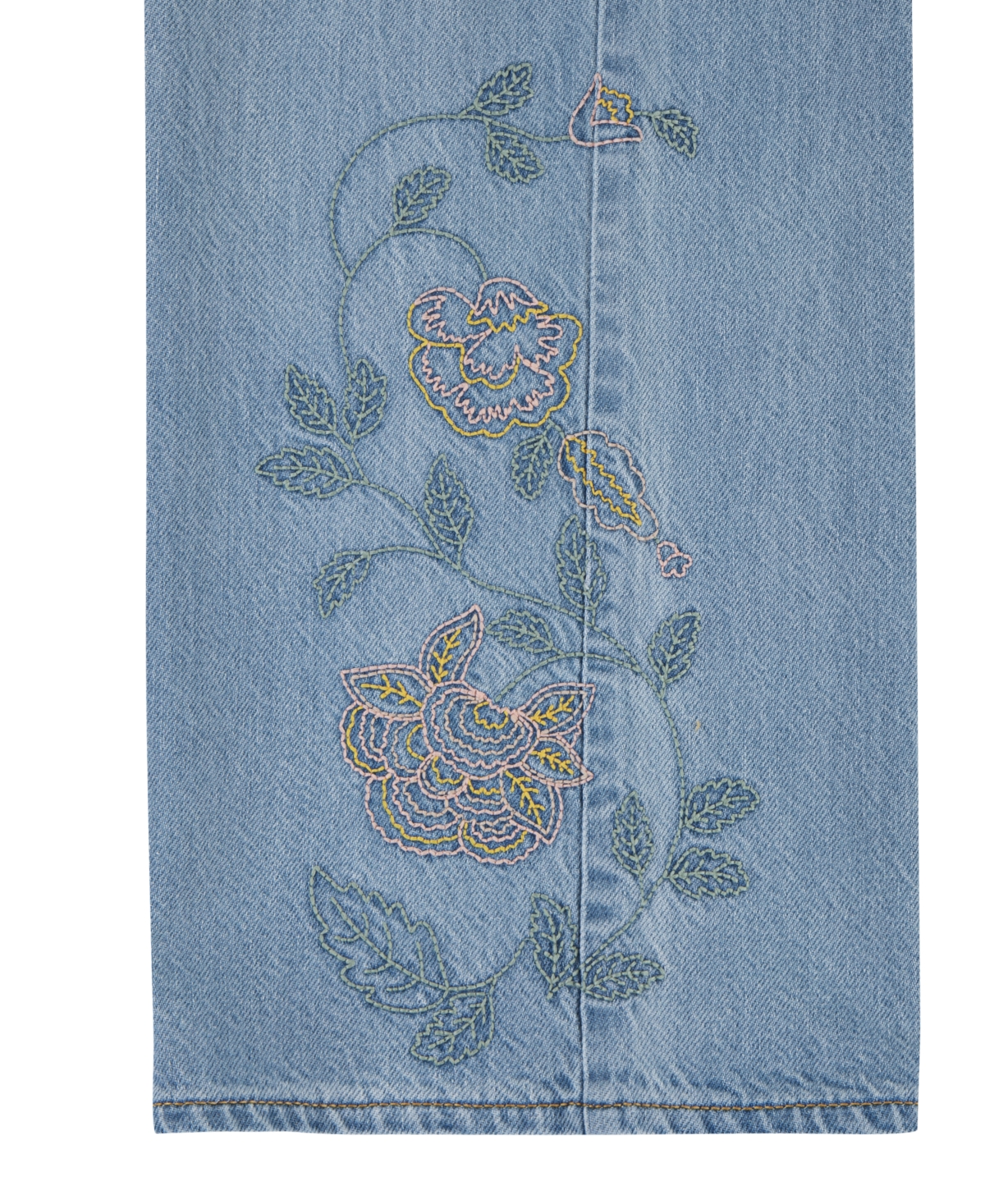 LEVI'S BIG GIRLS BELTLESS EMBROIDERED BAGGY JEANS 