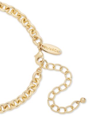 Style - Co Gold-Tone Baroque Imitation Pearl Orbital Collar Necklace 18 3 extender Exclusively at Macys 9490₽