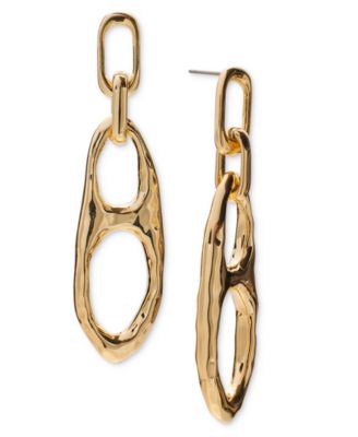 Style - Co Gold-Tone Hammered Link Linear Drop Earrings, Exclusively at Macy's