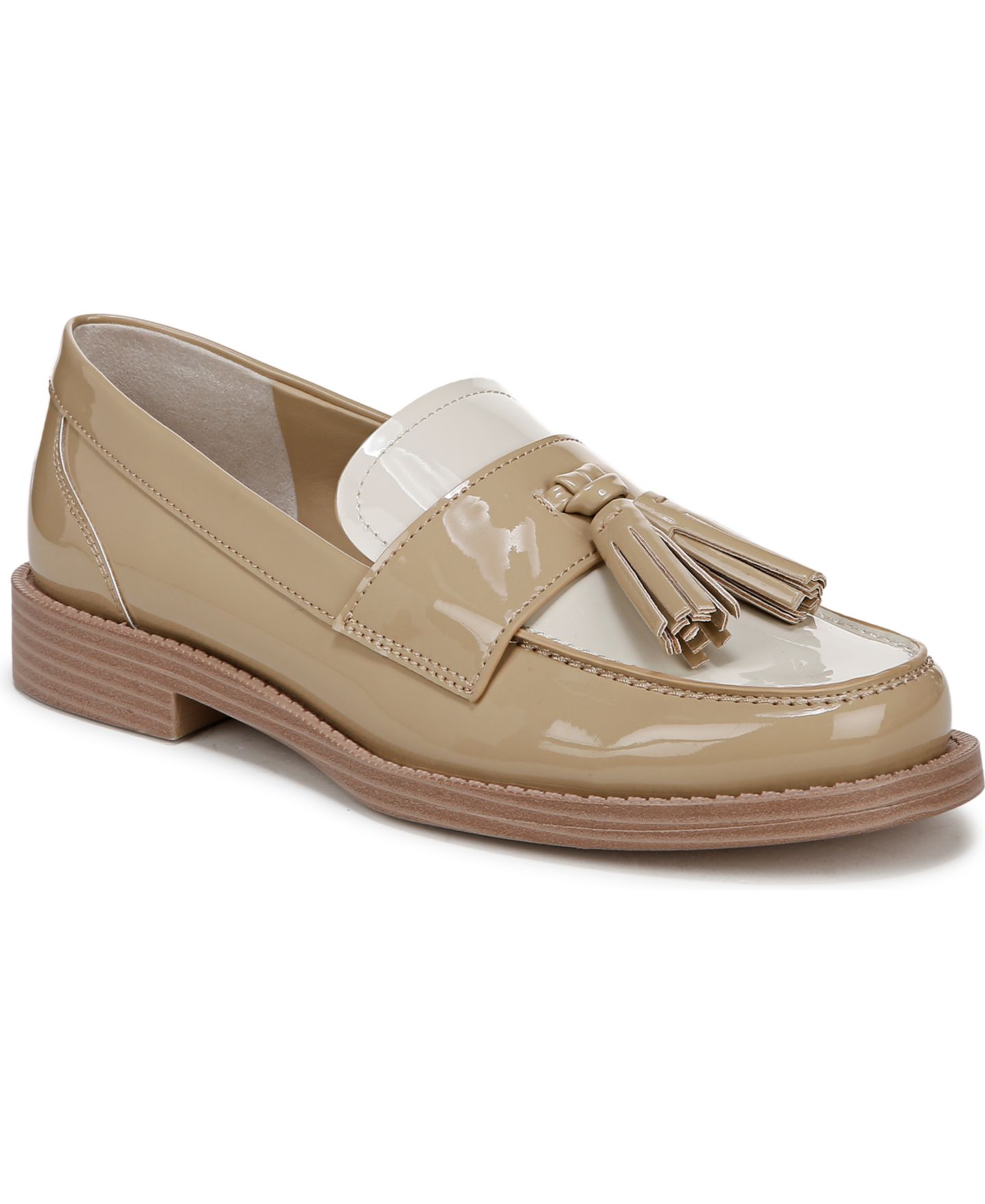 Женские туфли Franco Sarto Lucia Round Toe Low Profile Tassel, цвет: Серо-коричневый лаковая искусственная кожа — фото 1
