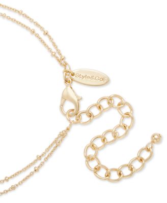 Style - Co Gold-Tone Mixed Stone Orbital Lariat Necklace 32 3 extender Exclusively at Macys 9490₽