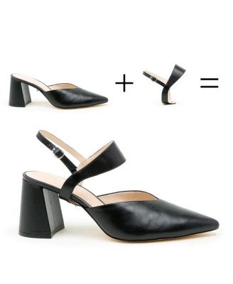 Women's Black Elsie Customizable V Mules