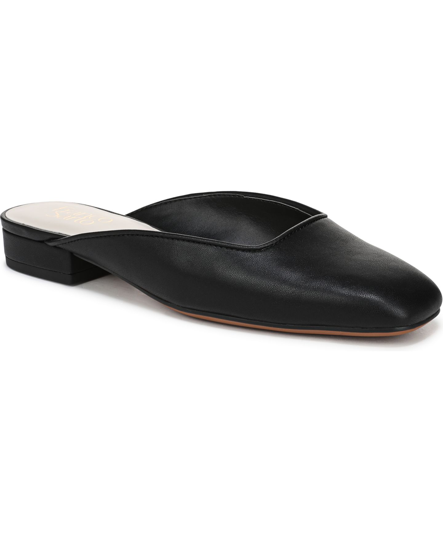 Женские сабо Franco Sarto Dayla Square Toe Block Heel Mules, цвет: Чёрная искусственная кожа — фото 1