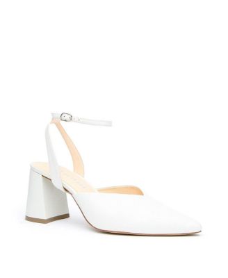 Women's White Marilyn Customizable Bridal V Mules