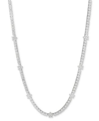 Marchesa Silver-Tone Crystal Flower Collar Necklace 16 3 extender 18690₽