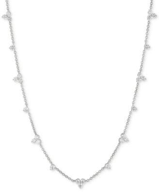 Marchesa Silver-Tone Crystal Station Collar Necklace 16 3 extender 12990₽
